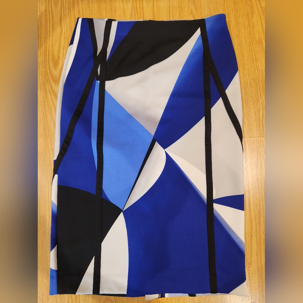 Worthington Contemporary Geometric Midi Pencil Skirt Like New size 8